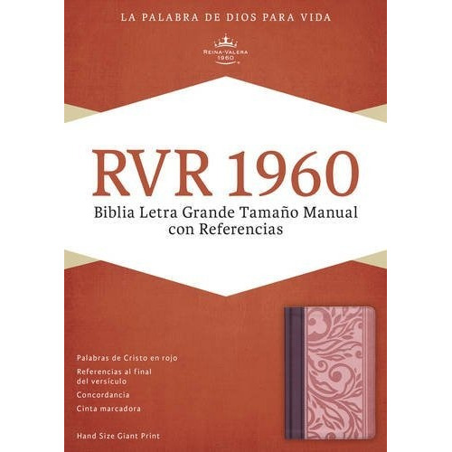 Biblia Rvr1960 Letra Grande Símil Piel Vino-rosado Holman