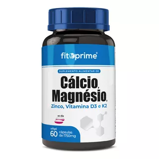 Suplemento Em Cápsulas De Cálcio Magnésio Zinco Vitamina D3 Vitamina K2 Fitoprime Pote 60 Cápsulas Softgel