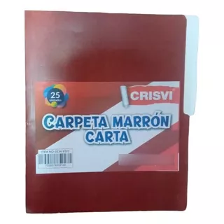 Carpetas De Fibra Marron Carta Marca Crisvi (paqt X 25)