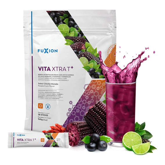 Fuxion Vita Xtrat Energizante Natural Sabor Chicha 28 Sobres