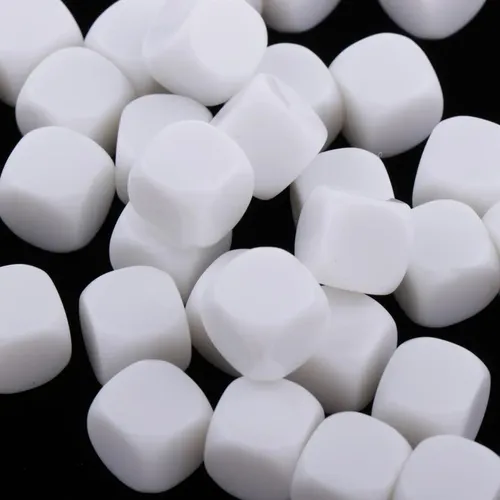 RuiruiNIE Set De 10 Dados En Blanco D6 De 12 Mm - Dados Re-escribibles De Acrílico - Perfectos Para Juegos De Rol, Enseñanza Y Manualidades - Personalizables Con Pegatinas