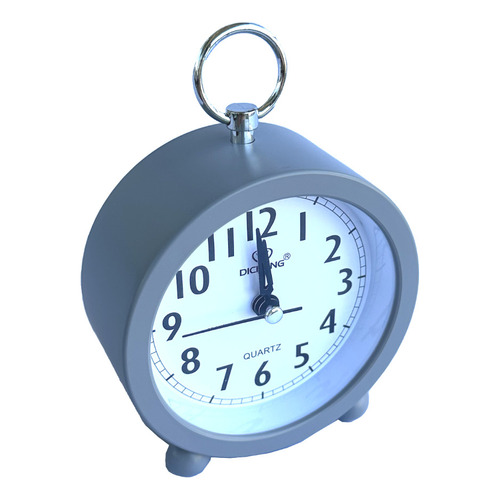 Reloj de mesa  despertador  analógico Dicheng OS004  color gris 