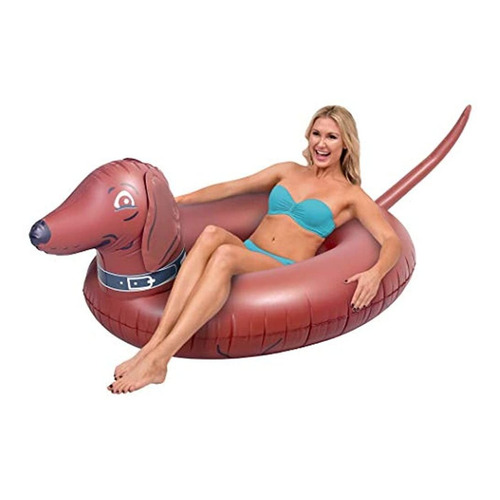 Balsa Inflable Gofloats Wiener Dog Party Tube, Float In Styl