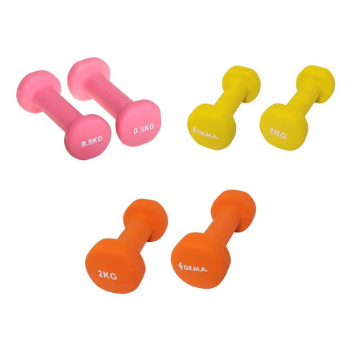 Pesas Mancuernas Mano Gimnasio Rehabilitacion Gym Kit Color Amarillo