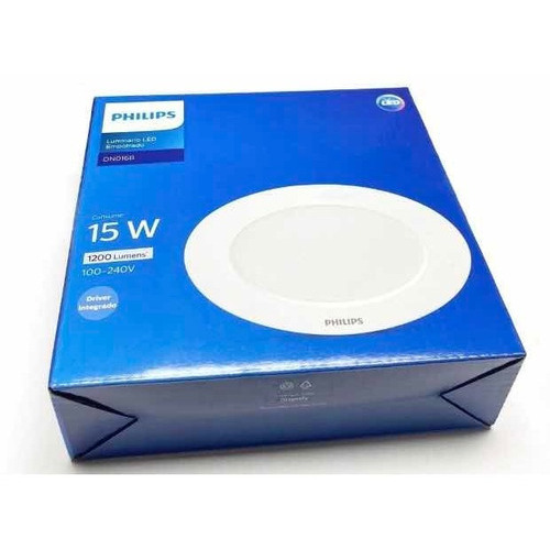 Lámpara Led Empotrado 15w Philips Blanco Luz Fría 127v