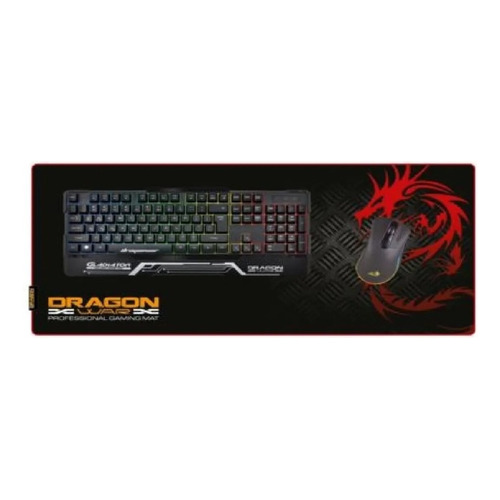 Tapete Gamer Profesional Dragon Xt Xl Para Teclado Mouse /vc Color Negro