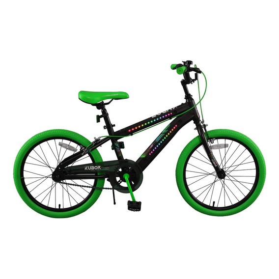 Bicicleta Para Niño De Montaña Neon Rodada 20 Kubor Color Verde Tamaño Del Cuadro 20 Luz LED