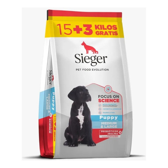 Alimento Sieger Puppy Medium & Large Breed 15 Kg + 3 Kg