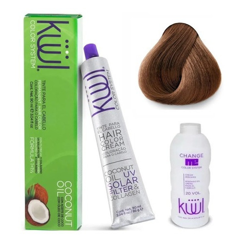 Kit Kit Kuul  Tinte tono 7.12 rubio cenizo nacarado para cabello