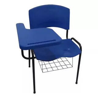 Cadeira Universitária Plástica C/ Prancheta Azul