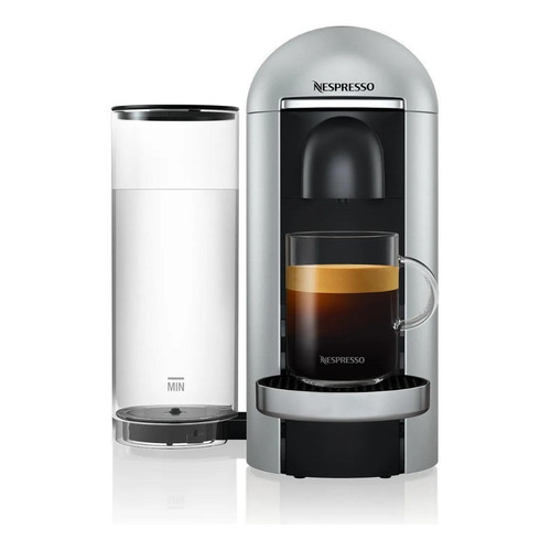 Cafetera Nespresso VertuoPlus GCB2 automática deluxe silver para cápsulas monodosis 120V
