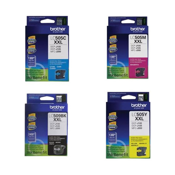 Kit 4 Tintas Brother Lc509bk Lc505y Lc505c Lc505m Facturado!