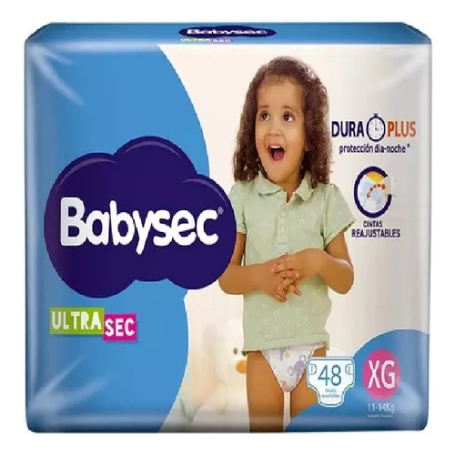Pañales de bebé Babysec Ultrasec talle XG paquete de 48 unidades