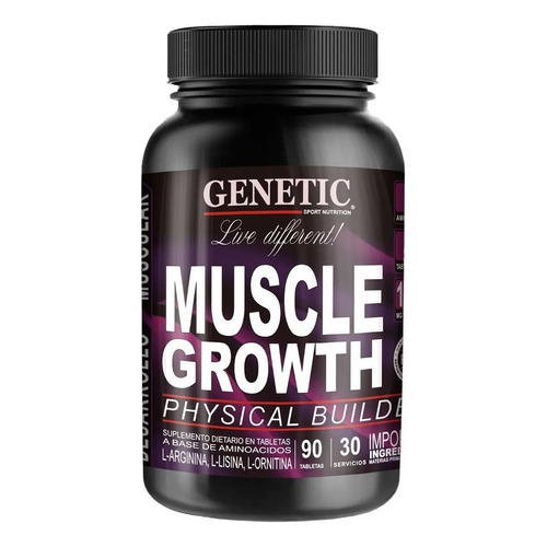 Amino Muscle Growth Arginina + Lisina + Ornitina - Genetic Sabor Pastillas