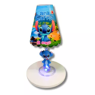 15 Abajures Taça C/ Led Com Personagem De Biscuit Stitch