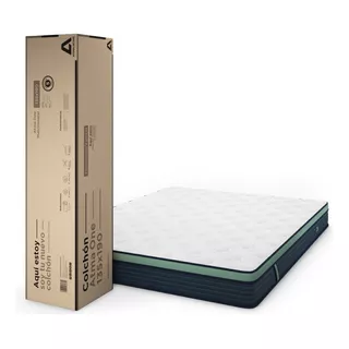 Colchon Atma One 2 Plazas 140x190x20 En Caja I 3 Capas De Espuma Color Blanco