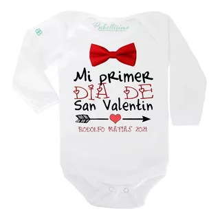 Pañalero Personalizado Bebé San Valentín Manga Corta O Larga