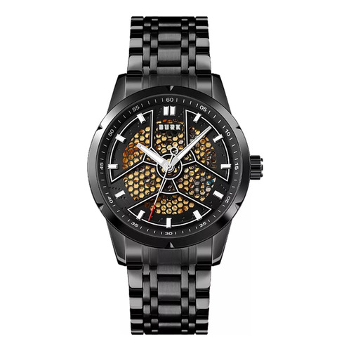 Reloj Hombre Burk 9225 Original Eeuu Automatico Elegante Color de la malla Negro Color del fondo Blanco