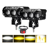 2pzs Luces Led Auxiliares De 4 Modos Auto Moto Con Estrobo