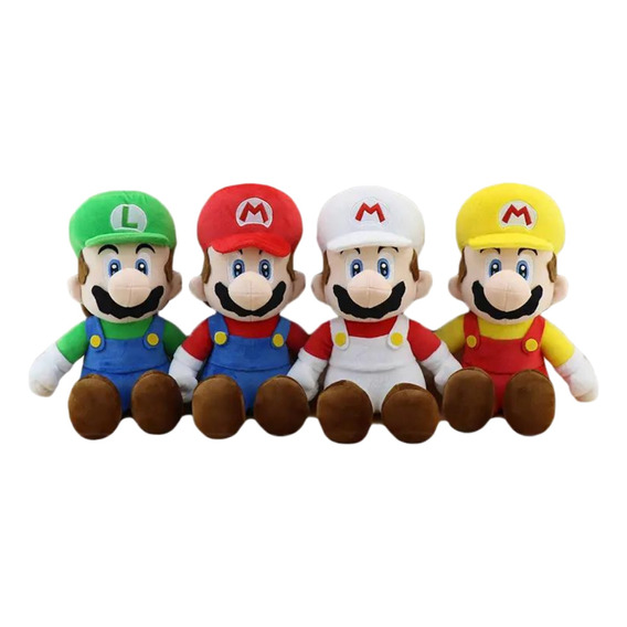 Peluche Super Mario Bros 25cm De Altura, 4 Piezas