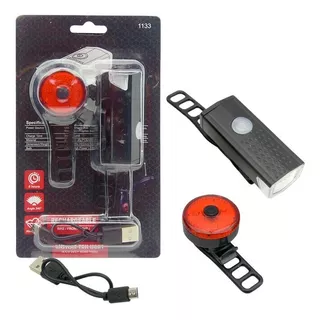 Set De Luces Delantera Y Trasera Recargables Para Bicicleta 