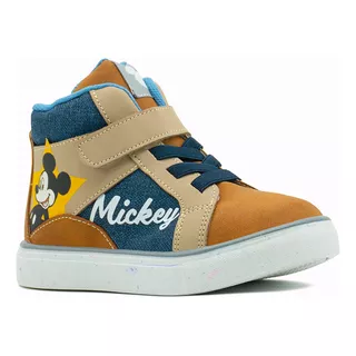 Tenis Bota Para Niño Mickey Mouse Estrella Casuales 12-17