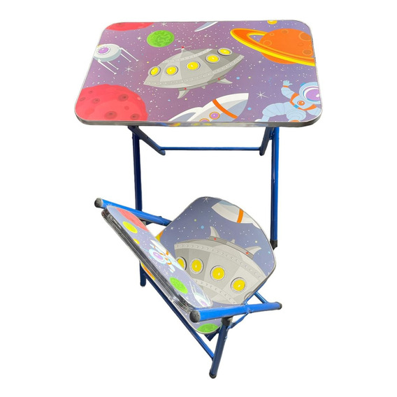Mesa + Silla Infantil Plegable - Diseño Para Niños - Espacio
