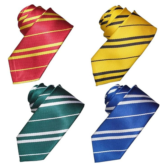 Corbata Roja+verde+azul+amarilla 4pz Harry Potter Gryffindor