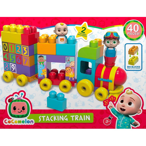 Cocomelon - Tren De Apilamiento Con Bloques - Inc 2 Figuras Color Rojo