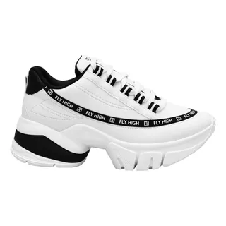 Tênis Feminino Dad Sneaker Ramarim Chunky Lettering  Branco