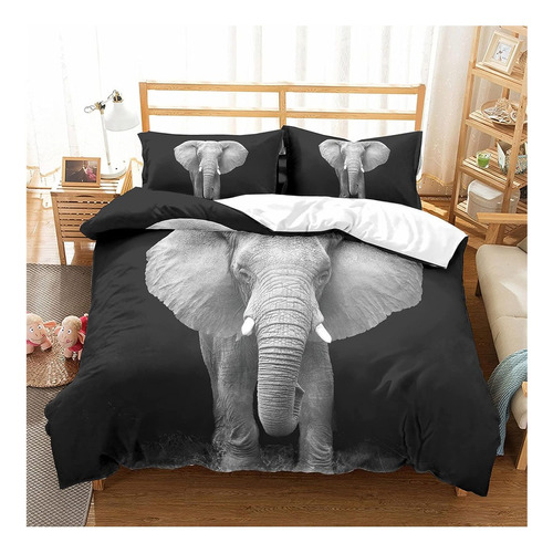 Cubrecama Quilt De Verano 2 Plazas Diseños Estampados Color Elefante Elefante