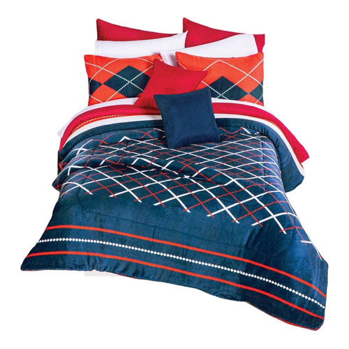 Cobertor Matri/indi Ozzy Borreguita Thiago Azul-rojo Concord