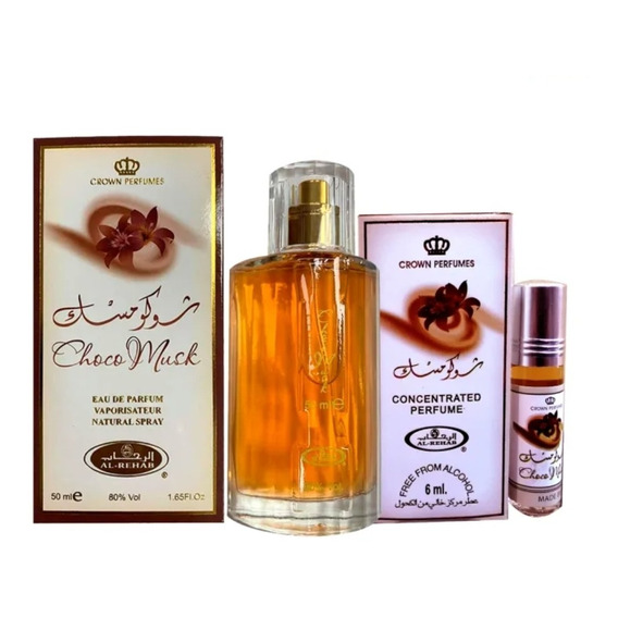 1 Choco Musk 50 Ml + 1 De 6 Ml Perfume Árabe Al Rehab 