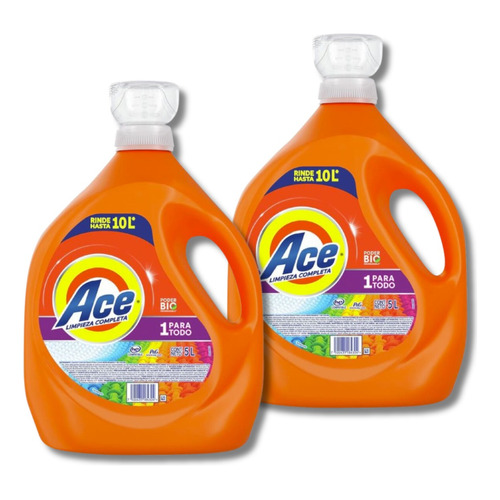 2 Pack Ace Detergente Liquido Ropa 5 Lt