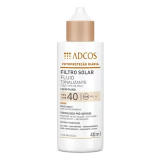 Filtro Solar Fluid Tonalizante Fps40 Adcos 40ml  - Beige