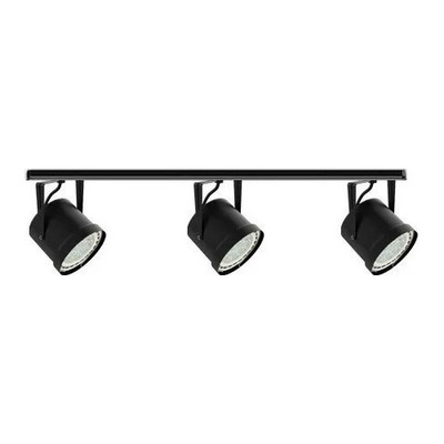 Riel 1 Metro 3 Luces Spot Cabezal L111 Negro Apto Led Ar111 