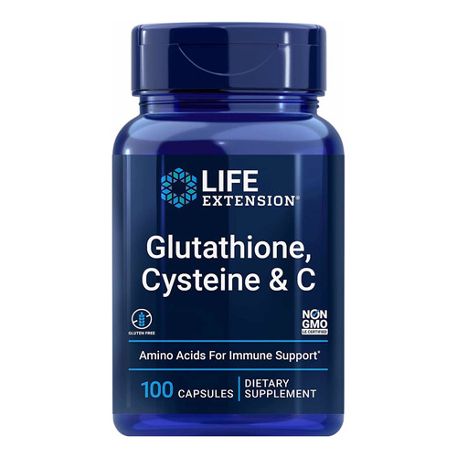 Life Extension Glutatión, Cisteína Y Vit. C, 100 Caps Sin sabor