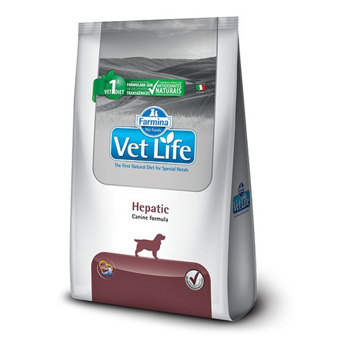 Alimento Vet Life Natural Canine Hepatic para perro adulto todos los tamaños sabor mix en bolsa de 10.1kg