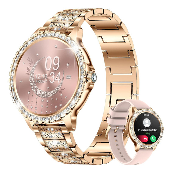 Reloj Inteligente Con Diamantes Bluetooth Impermeable Mujer
