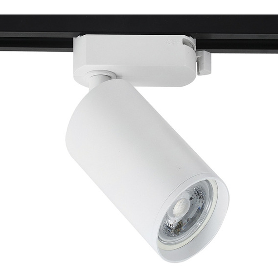 Foco Decorativo Para Riel Monofásico Gu10 Blanco / Hb Led