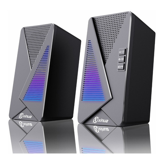 Parlantes Xinua Tb Gamer Pc Luz Rgb Bluetooth Auxiliar Usb