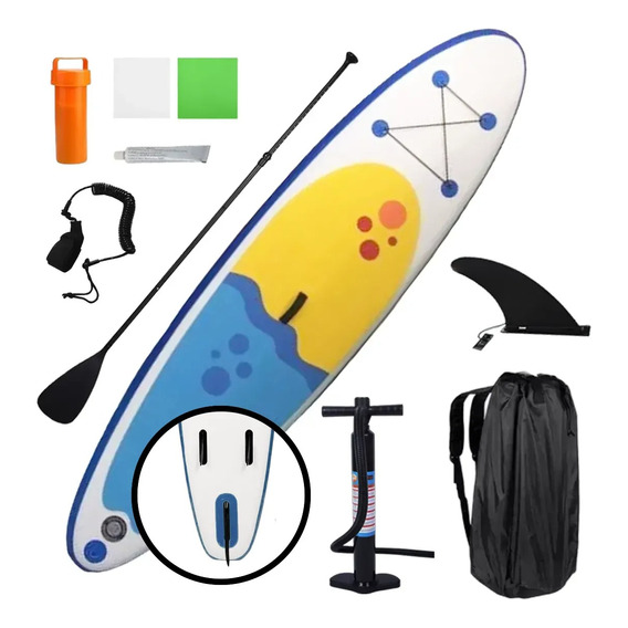 Tabla Stand Up Paddle Inflable Surf 3mts Amarilla Y Azul