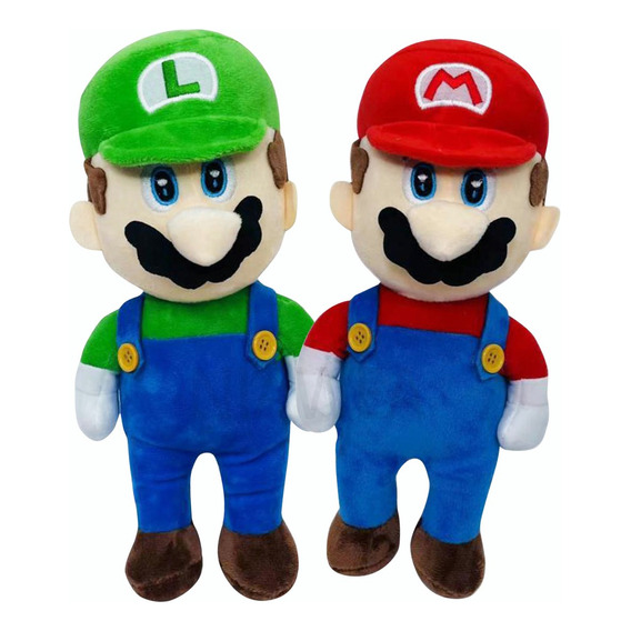 2 Peluche Juguete Para Mario Bros+peluche Luigi 30cm Regalo