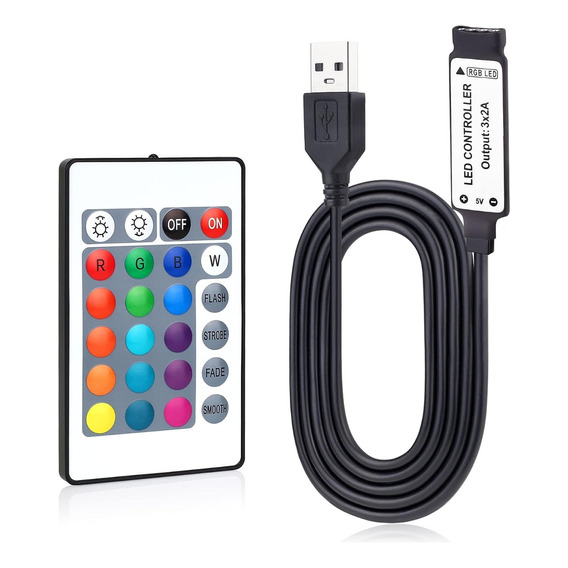 Control Remoto Con Controlador Para Tira Led Usb Dc 5vir 3.3