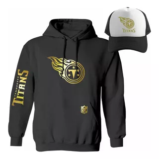 Kit Sudadera + Gorra Estilo Tennessee Titans Nfl Gold