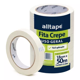  Alltape  Sk710 Fita Crepe Estreita 18mm X 50m 8 Rolos