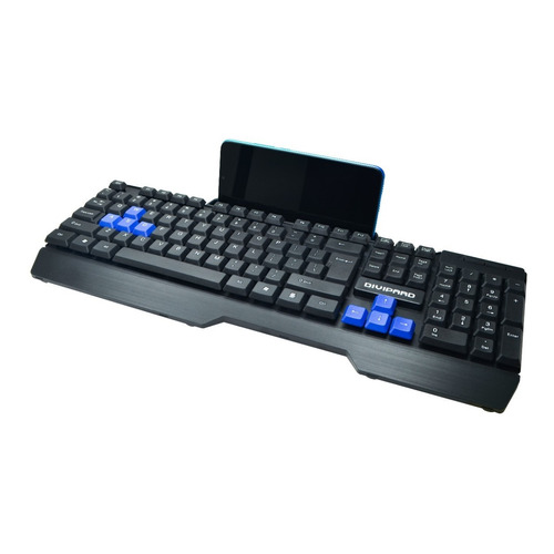 Teclado Alámbrico Con Soporte Para Celular D350 Color del teclado Negro