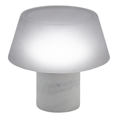 Velador De Mesa Rock-lm-c Base Marmol Tulipa Vidrio Gmg