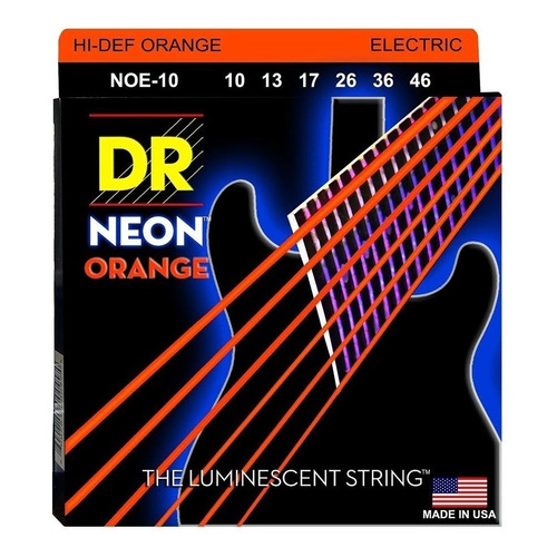Dr Neon Orange Noe-10 Cuerdas Para Guitarra Eléctrica