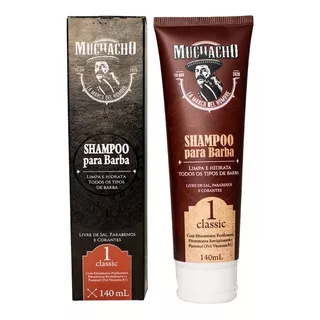 Shampoo Para Barba Muchacho Classic 140ml. Sua Barba Limpa, Macia E Hidratada